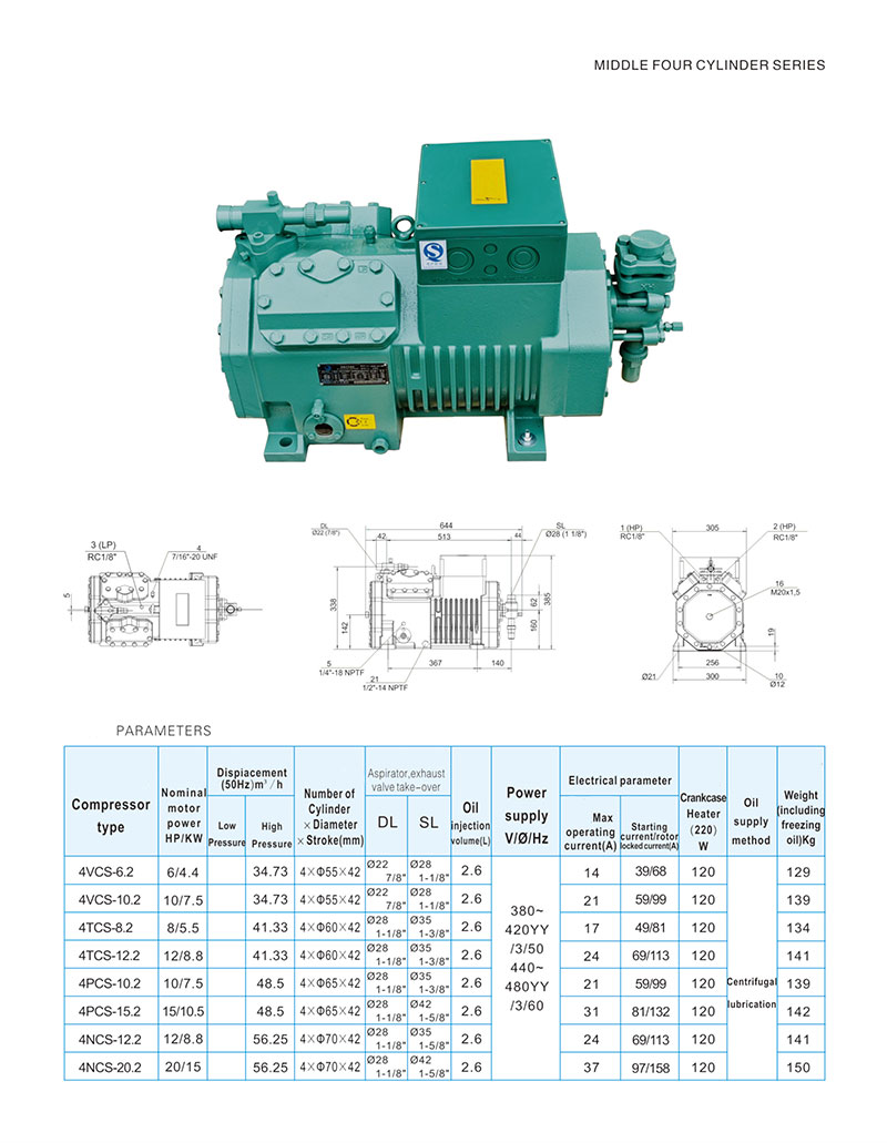Semi-Enclosed Piston Compressor