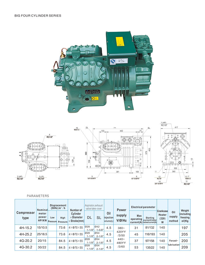 Semi-Enclosed Piston Compressor