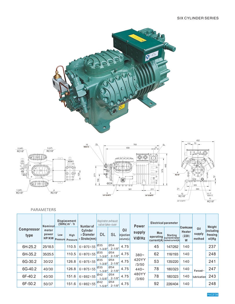 Semi-Enclosed Piston Compressor