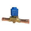 Refrigeration solenoid valve with copper solder connections