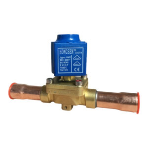Refrigeration solenoid valve with copper solder connections